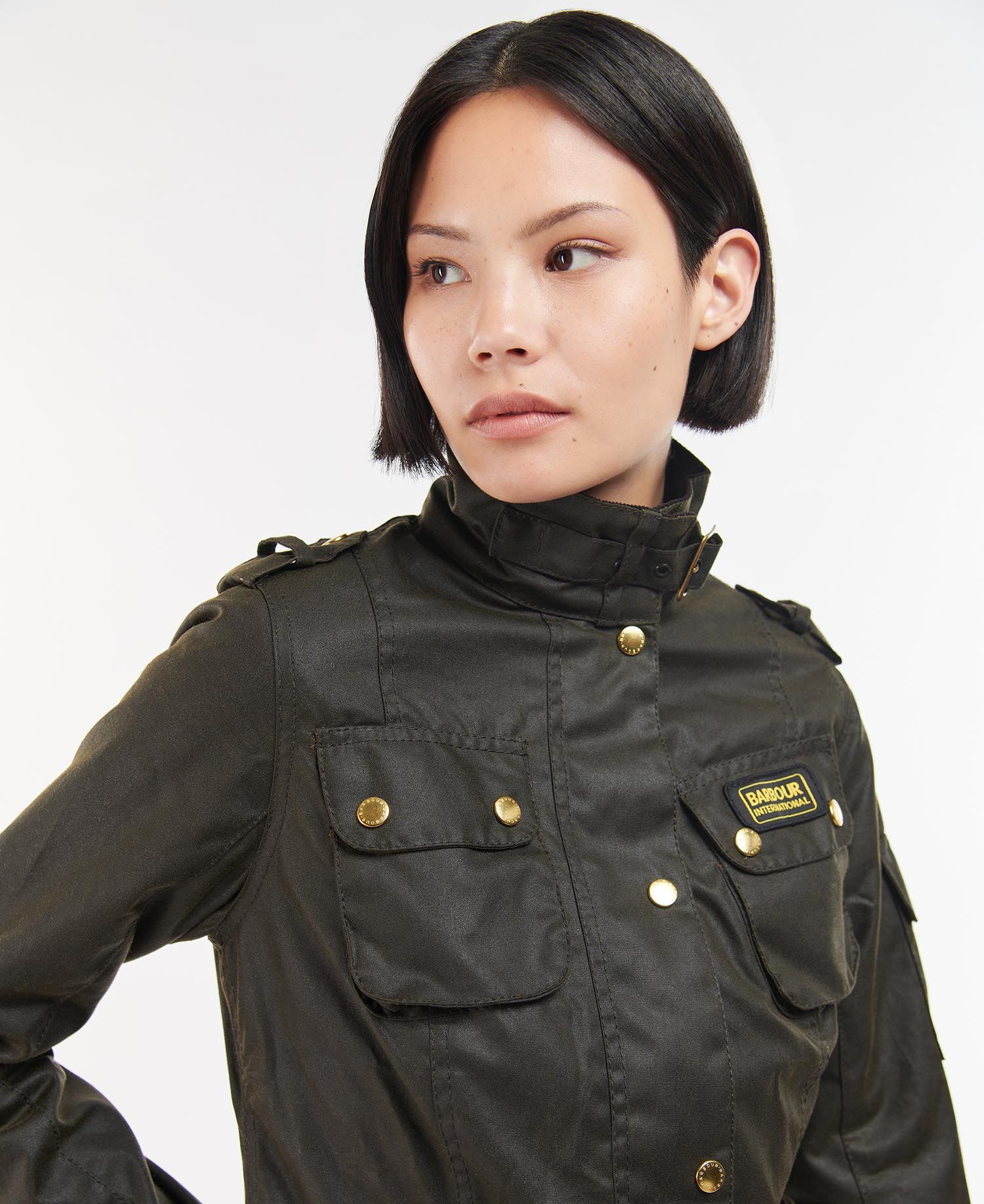 Barbour International Ladies International Wax - Olive