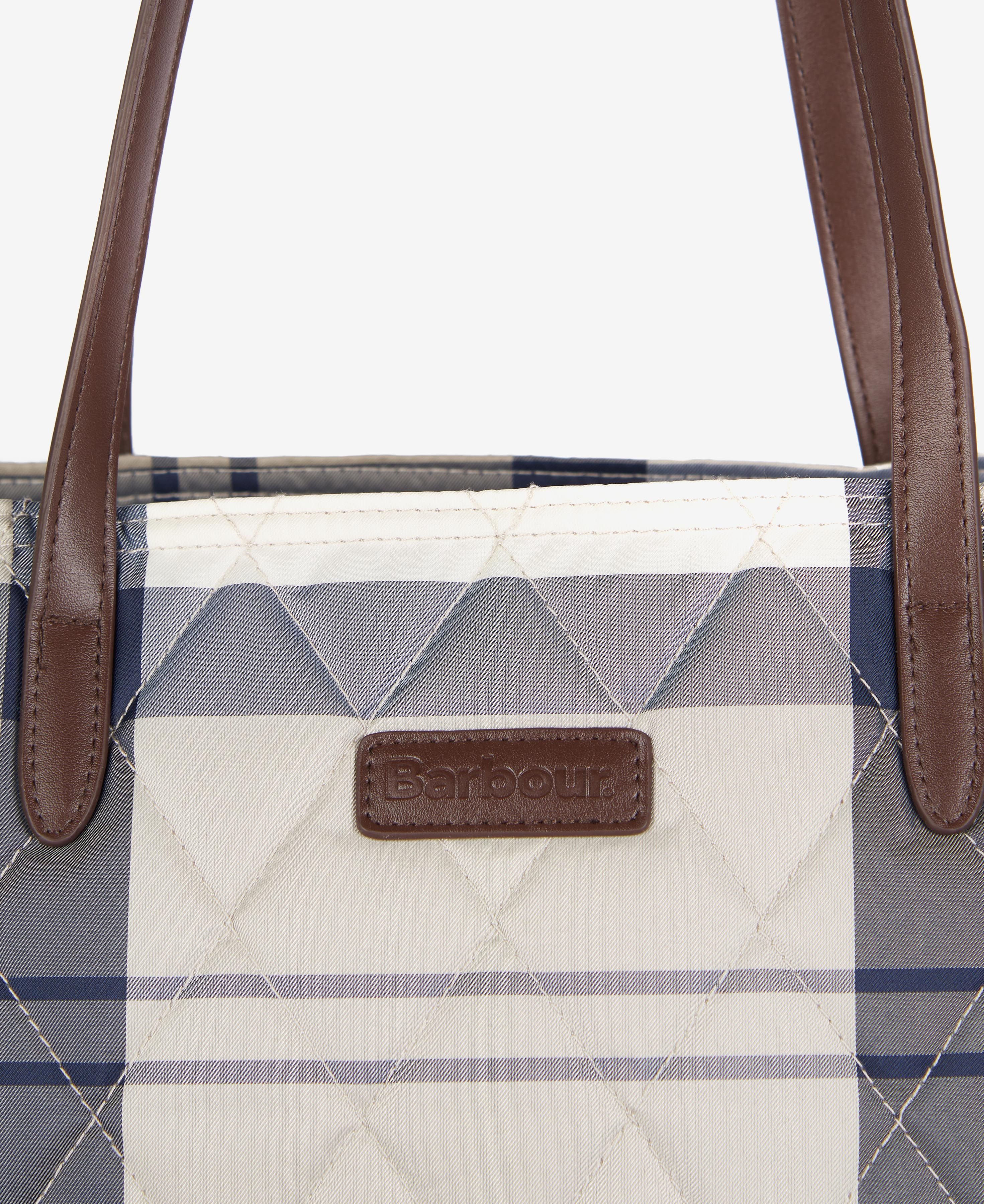 Barbour Wetherham Quilted Tartan Tote Bag - Dress Indigo Tartan