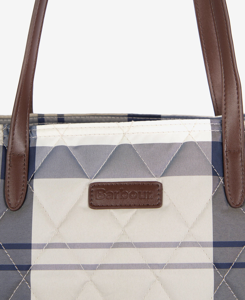 Barbour Wetherham Quilted Tartan Tote Bag - Dress Indigo Tartan