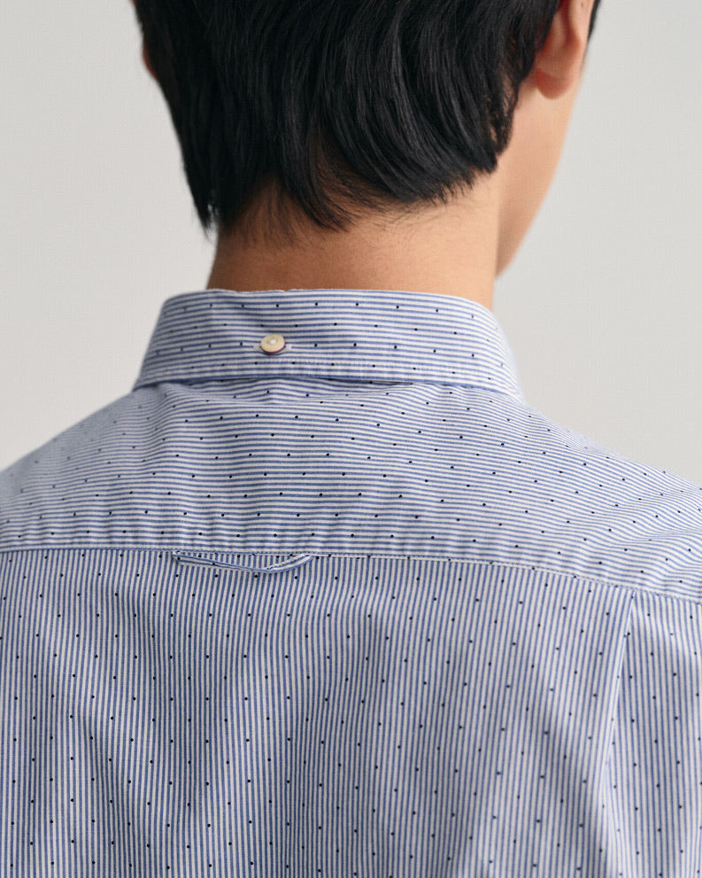 Gant Regular Fit Banker Dot Shirt - College Blue