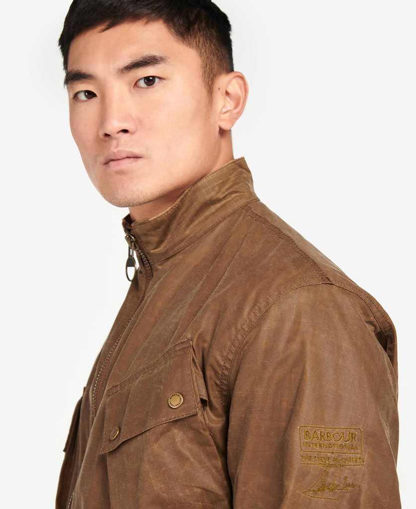 Barbour international duke sales wax jacket sand