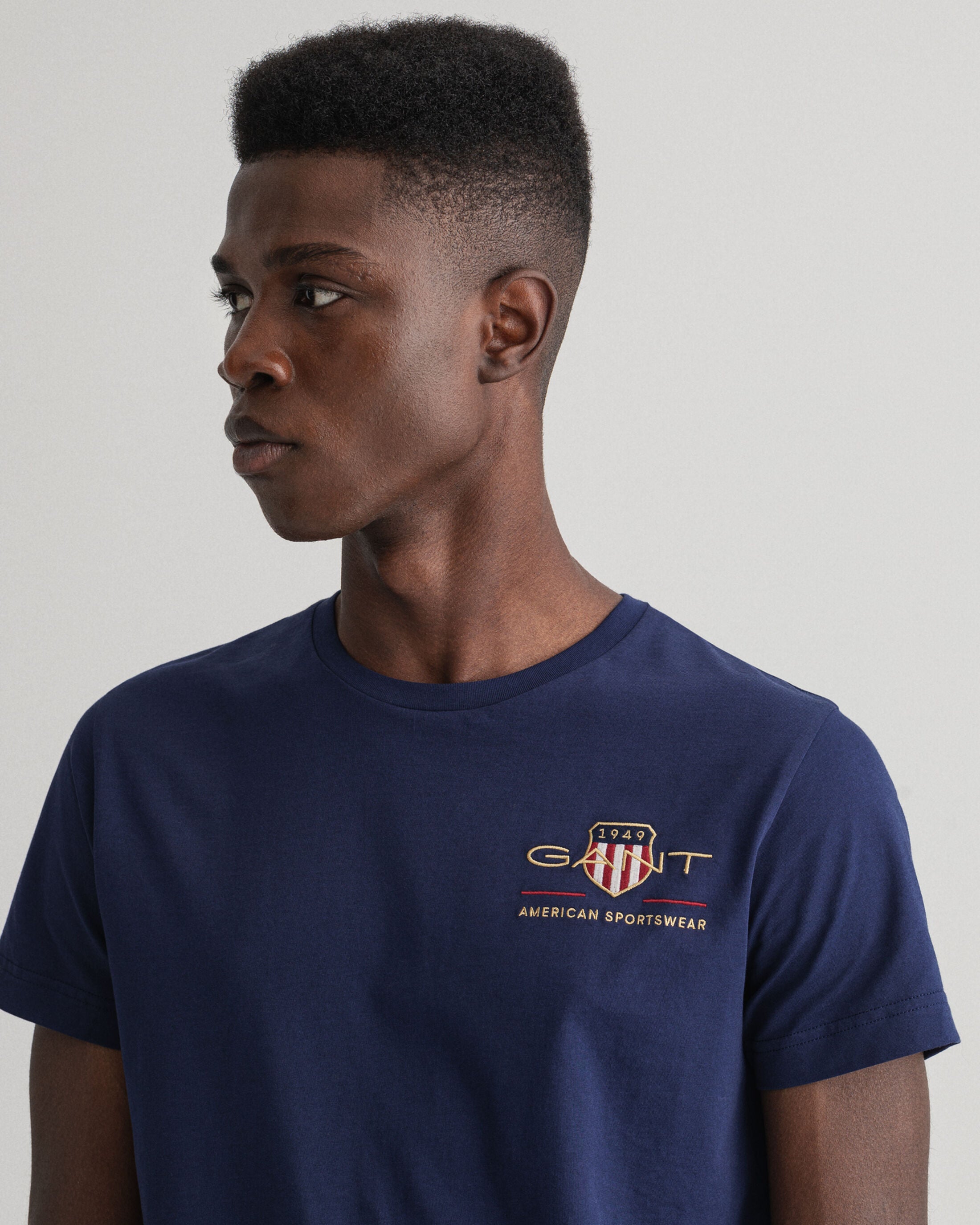 Gant Archive Shield Embroider T-Shirt - Evening Blue