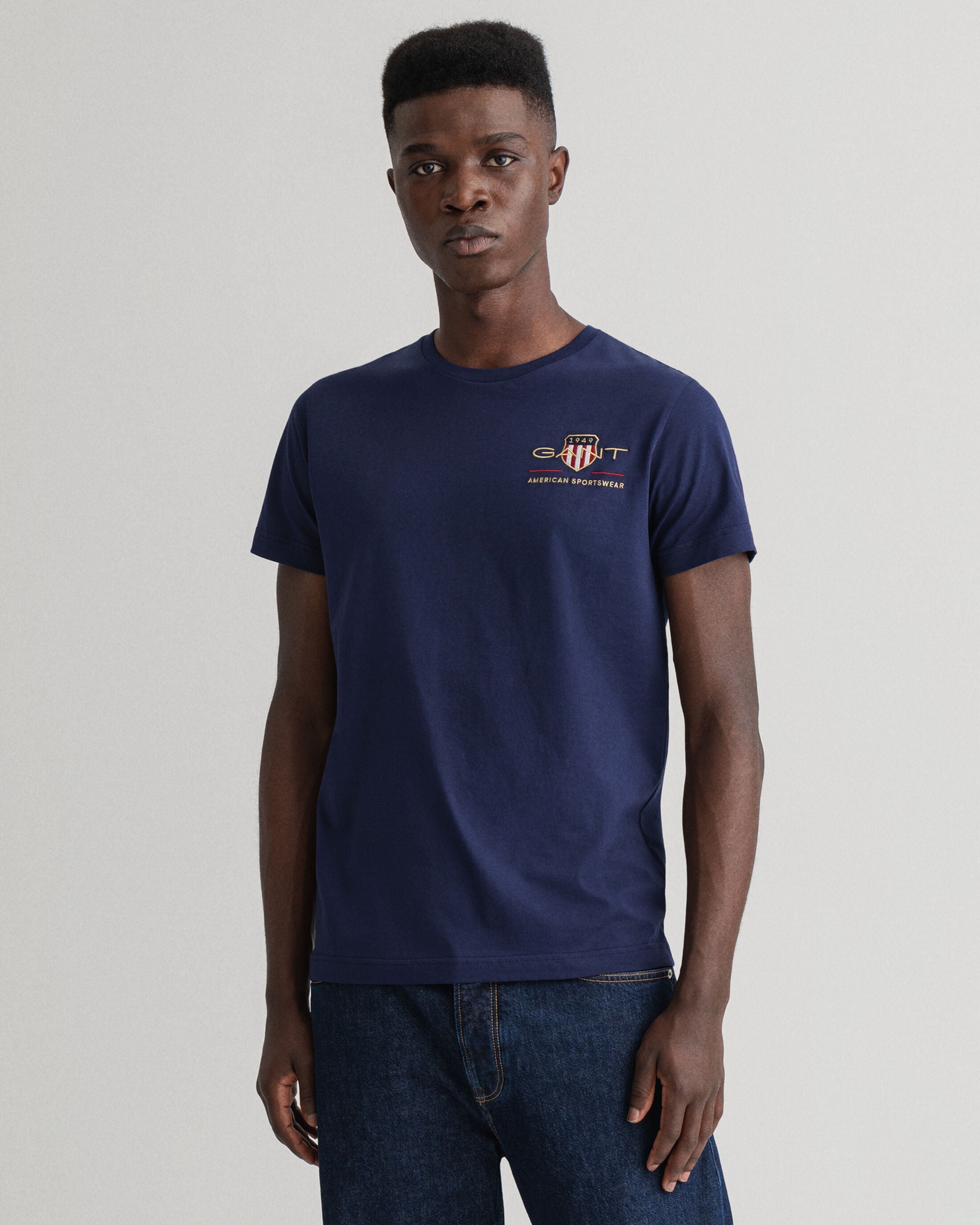 Gant Archive Shield Embroider T-Shirt - Evening Blue