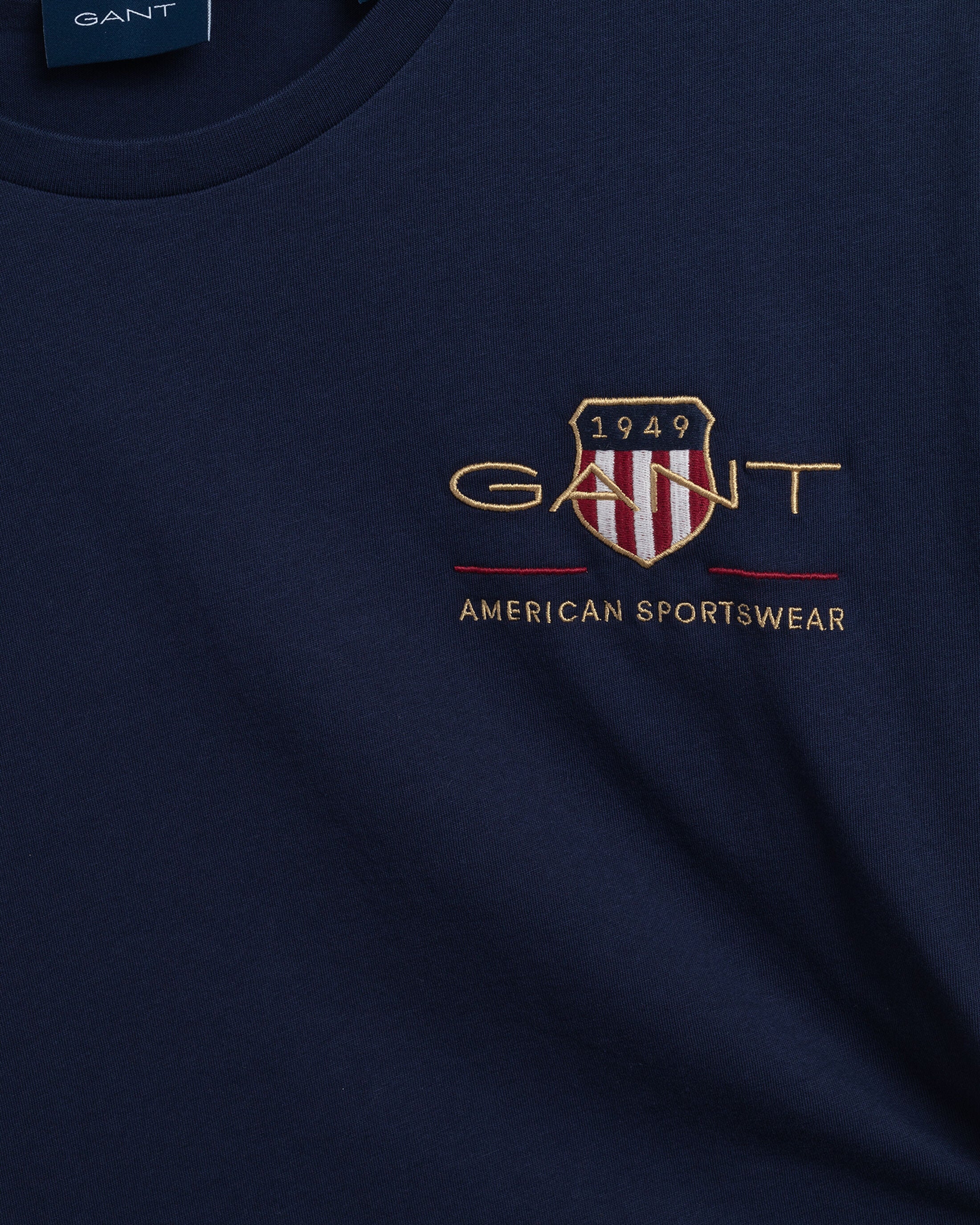 Gant Archive Shield Embroider T-Shirt - Evening Blue