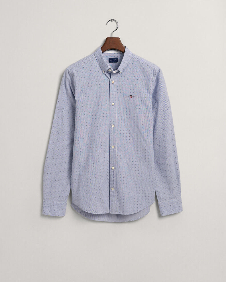 Gant Regular Fit Banker Dot Shirt - College Blue