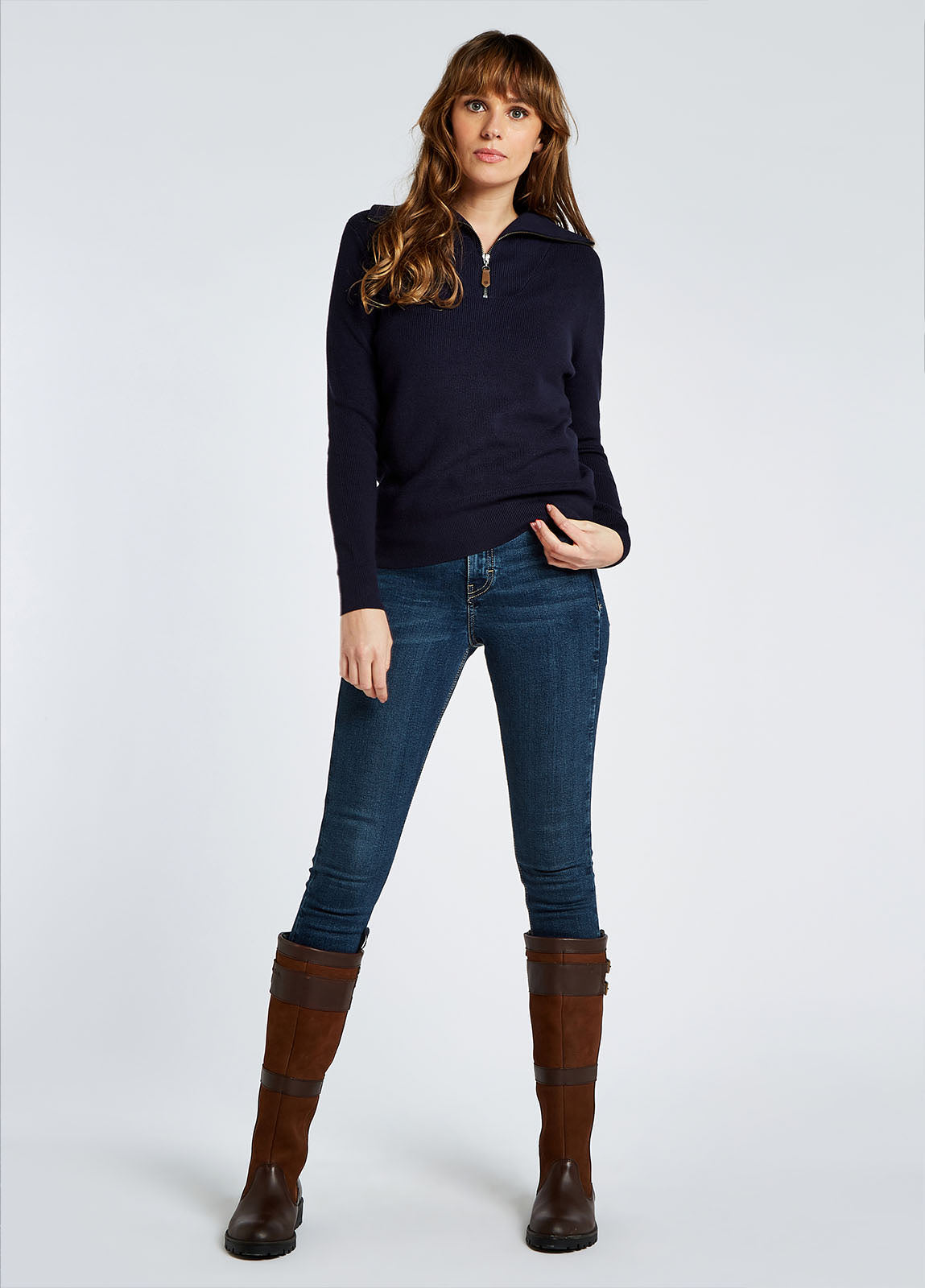 Dubarry Kilbarry Zip Neck Sweater - Navy