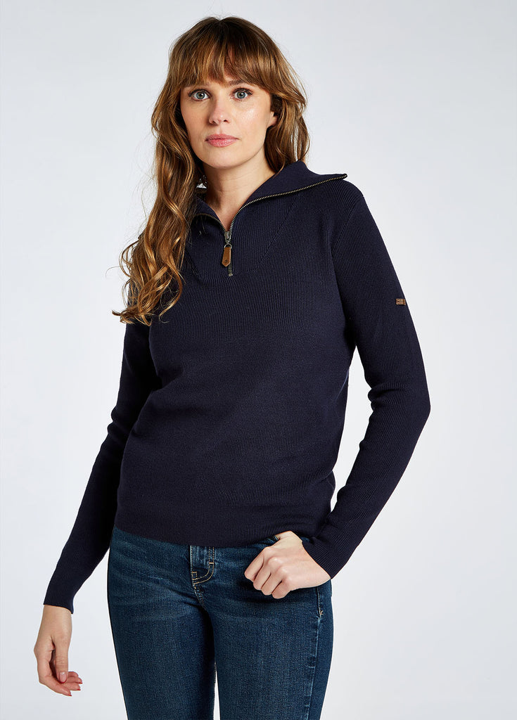 Dubarry Kilbarry Zip Neck Sweater - Navy