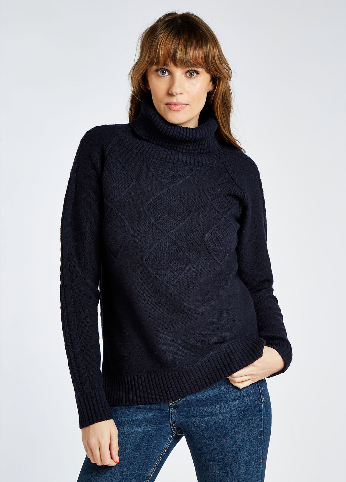 Dubarry Belleek Chunky Roll Neck  Sweater - Navy