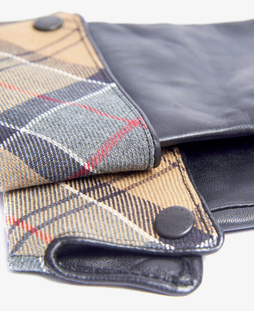 Barbour black 2025 leather gloves