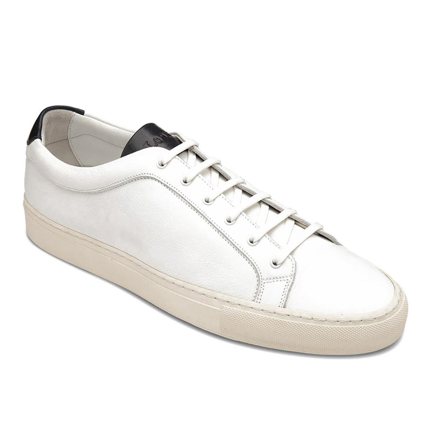 Loake Dash Leather Trainers - White Calf Leather