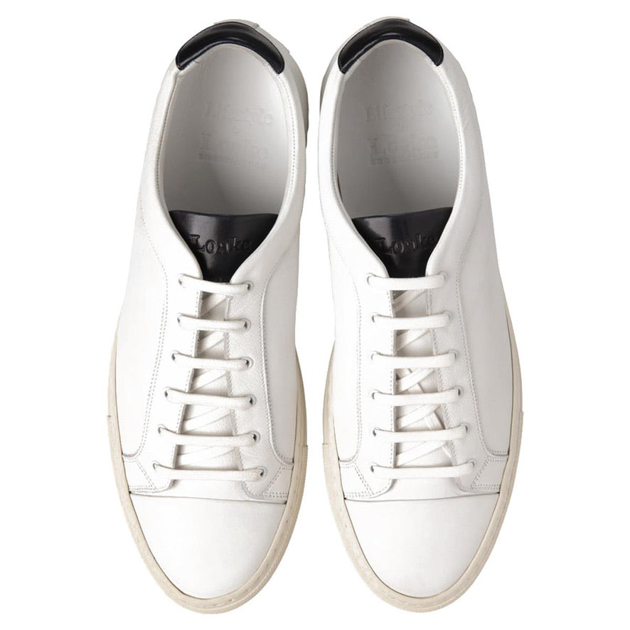 Loake Dash Leather Trainers - White Calf Leather