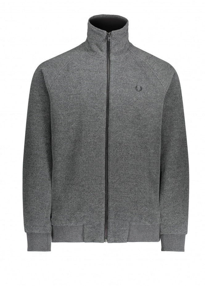 Fred Perry Boiled Wool Zip Through Jacket - Gunmetal