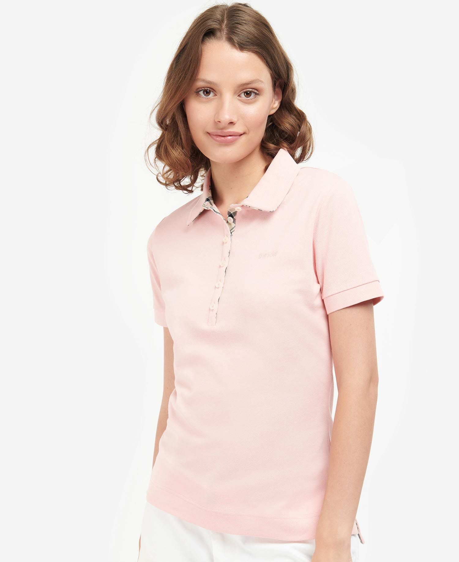 Barbour Portsdown Polo Shirt - Pink/ Indigo Tartan