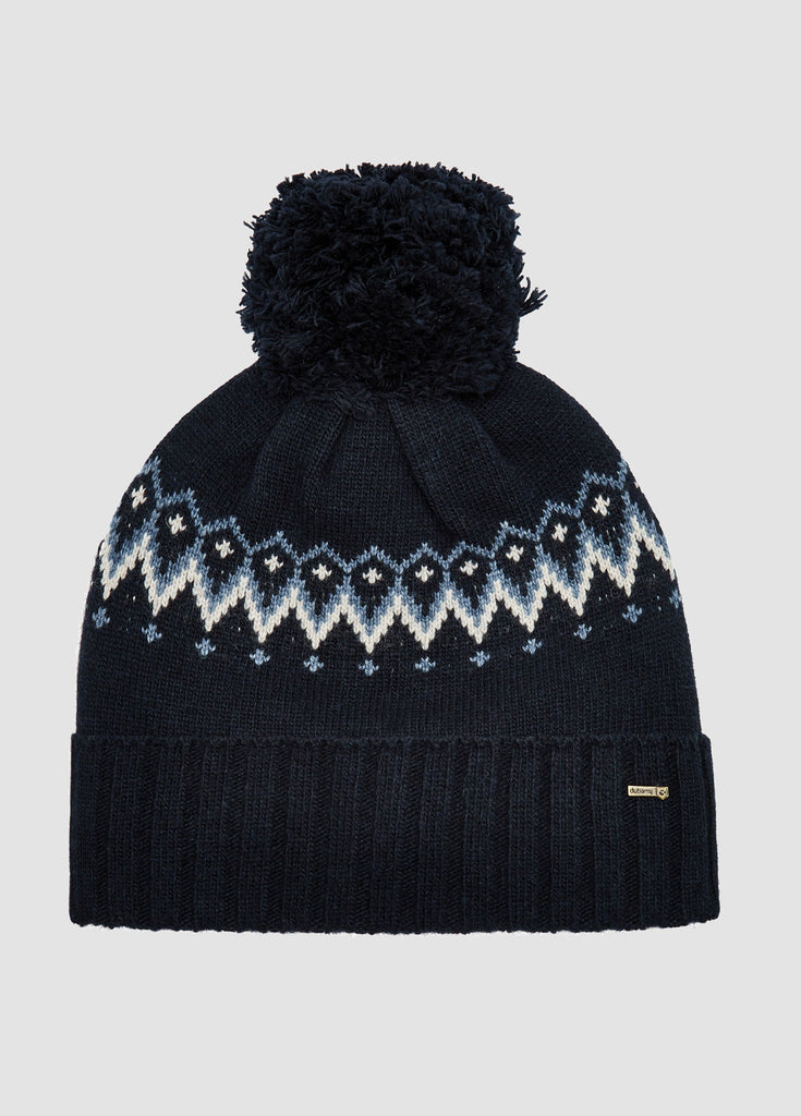 Dubarry Connolly Knitted Fairisle Beanie Hat - Navy