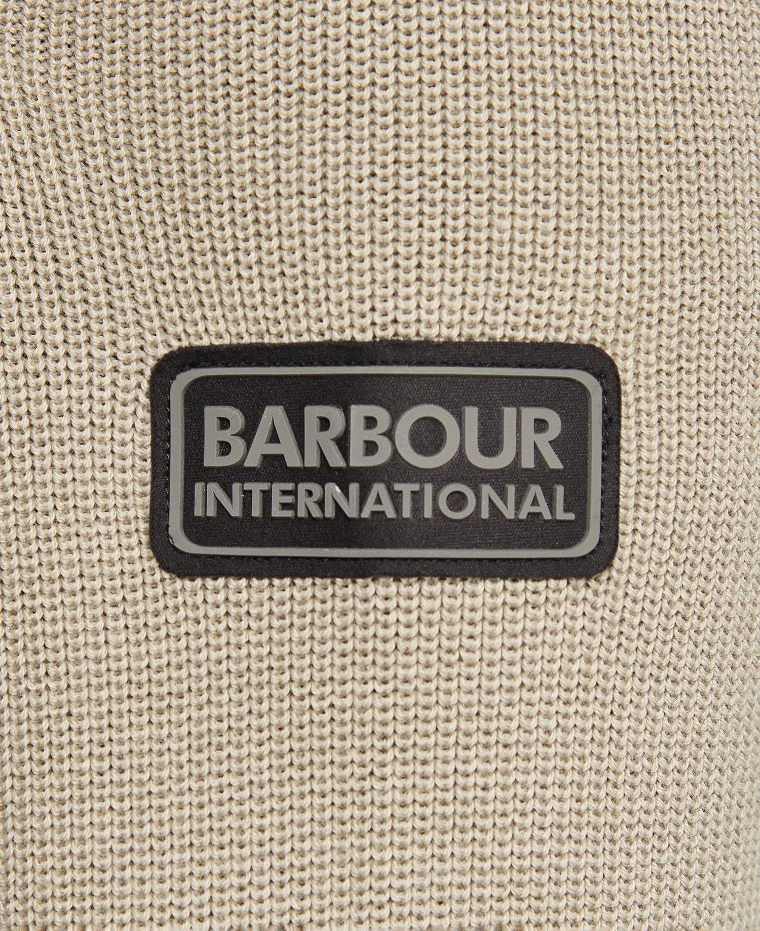 Barbour International Moss Quarter Placket Knit - Cavalry Sand