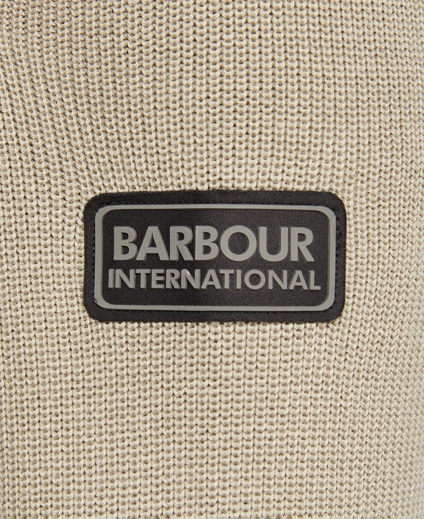 Barbour International Moss Quarter Placket Knit - Cavalry Sand