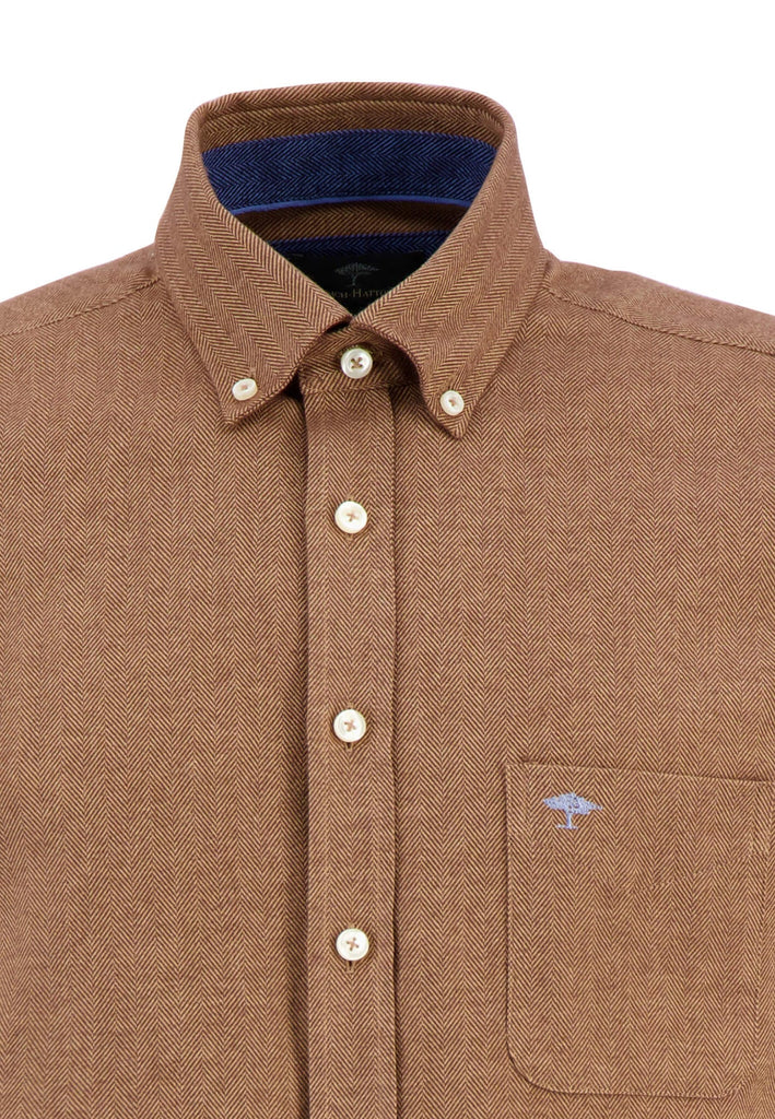 Fynch-Hatton Herringbone Shirt - Camel