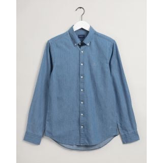 Gant The Indigo Reg Shirt - Semi Light Blue