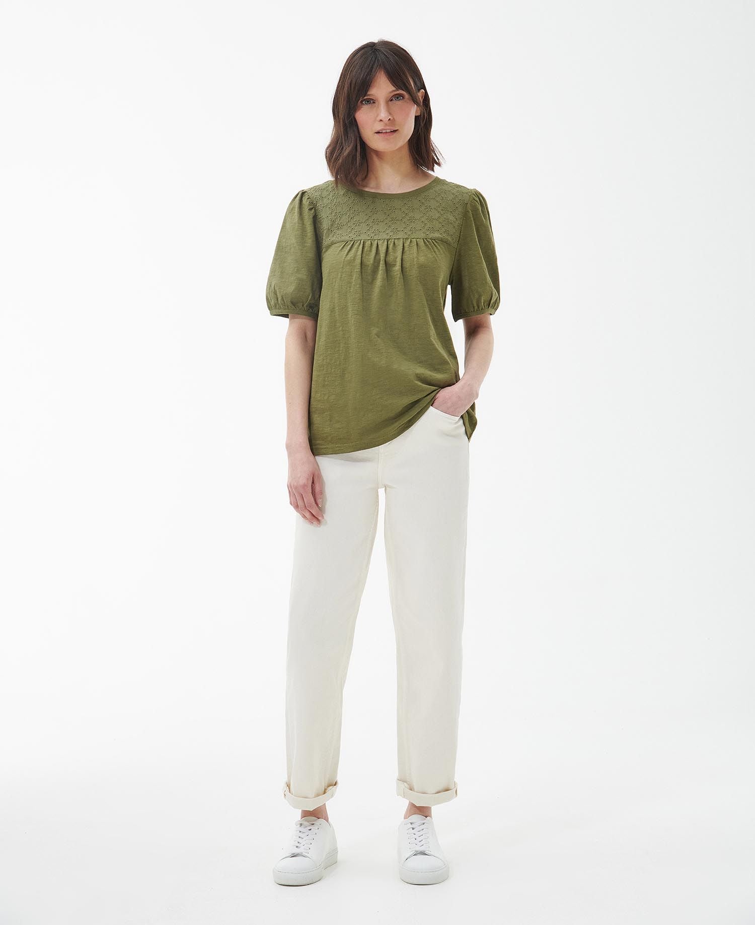 Barbour Pearl Top - Olive Tree Green