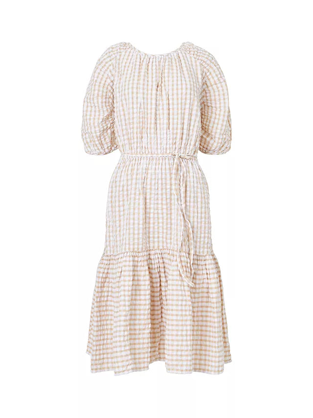 French Connection Filippa Organic Puff Sleeve Dress - Incense