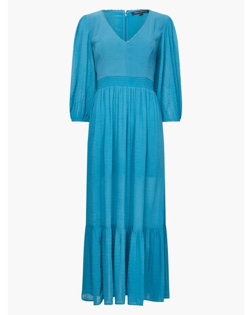 French Connection Cora Tiered Midi Dress - Mosaic Blue