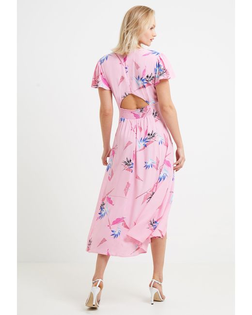 French Connection Eugine Delph Dres V Neck Dress - Sea Pink