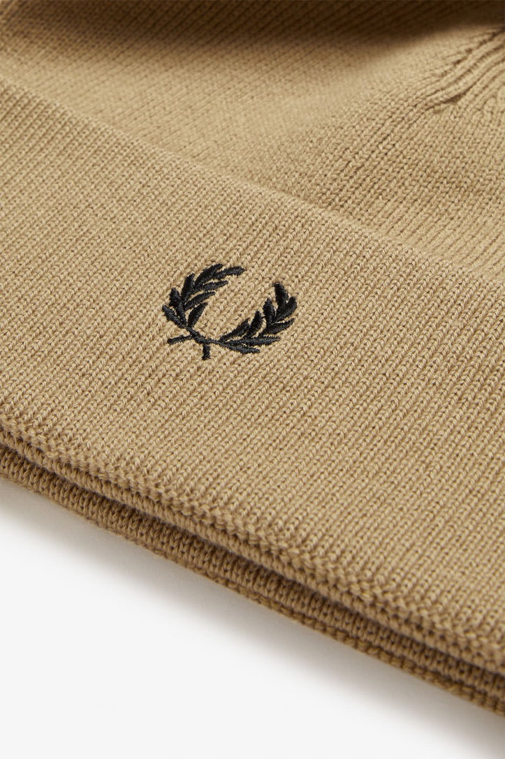 Fred Perry Merino Wool Beanie - Warm Stone