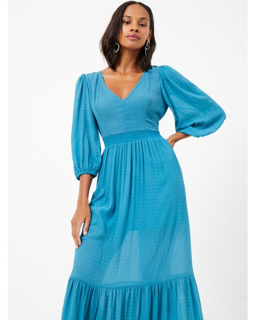 French Connection Cora Tiered Midi Dress - Mosaic Blue