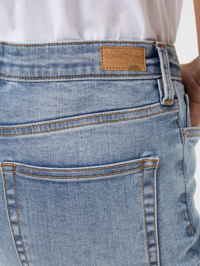 French Connection Conscious Stretch Jeans - Indigo Cigarette Bleach Wash
