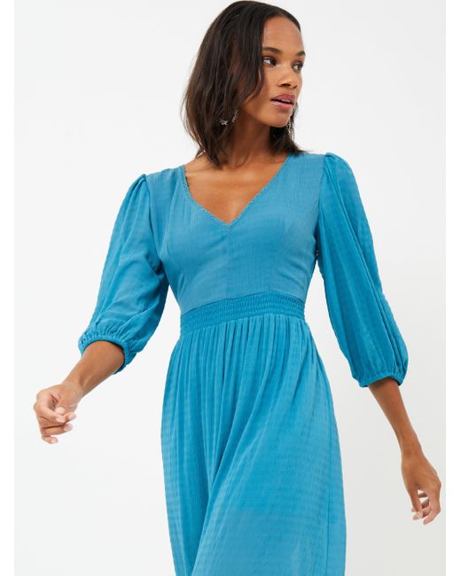 French Connection Cora Tiered Midi Dress - Mosaic Blue