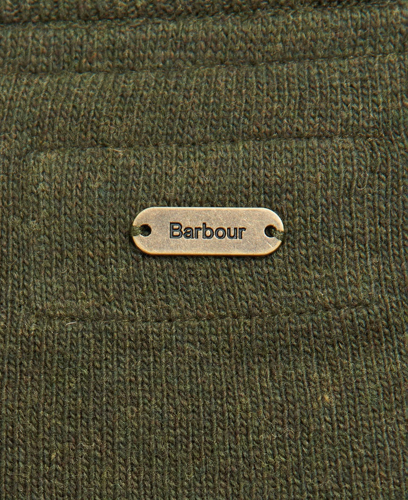 Barbour Pendle Crew Knit - Warm Olive/ Rosewood