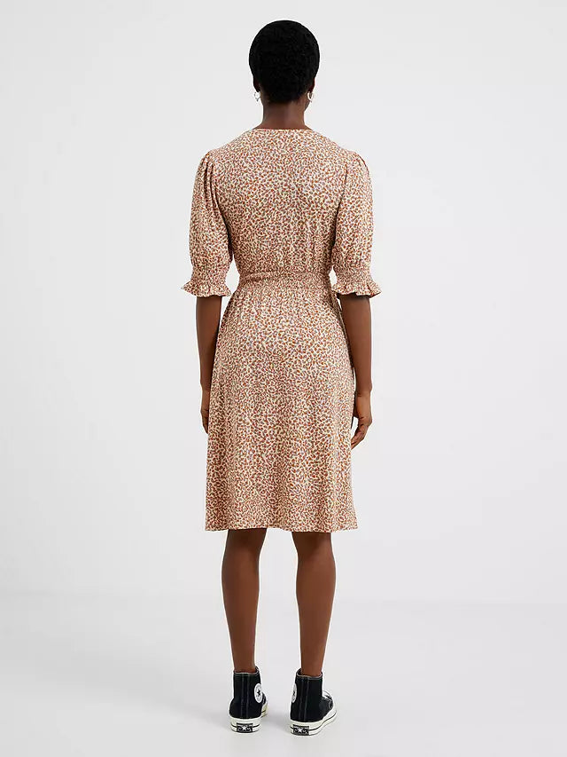 French Connection Meadow Cadie V Neck Dress - Shifting Sand