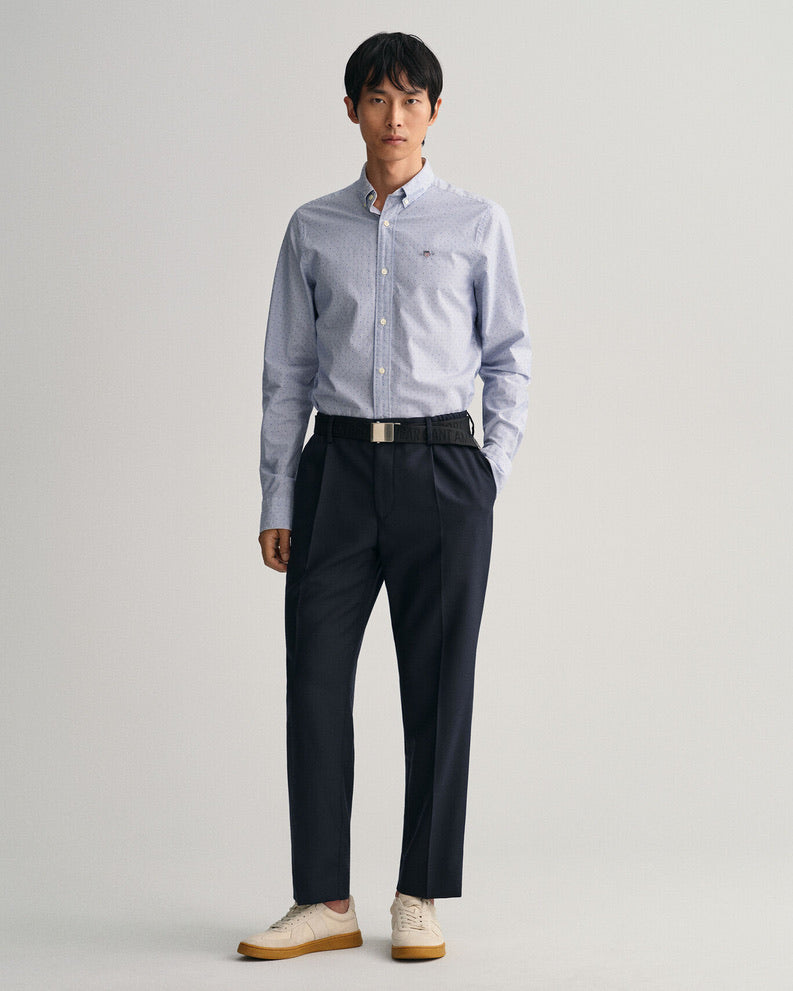 Gant Regular Fit Banker Dot Shirt - College Blue