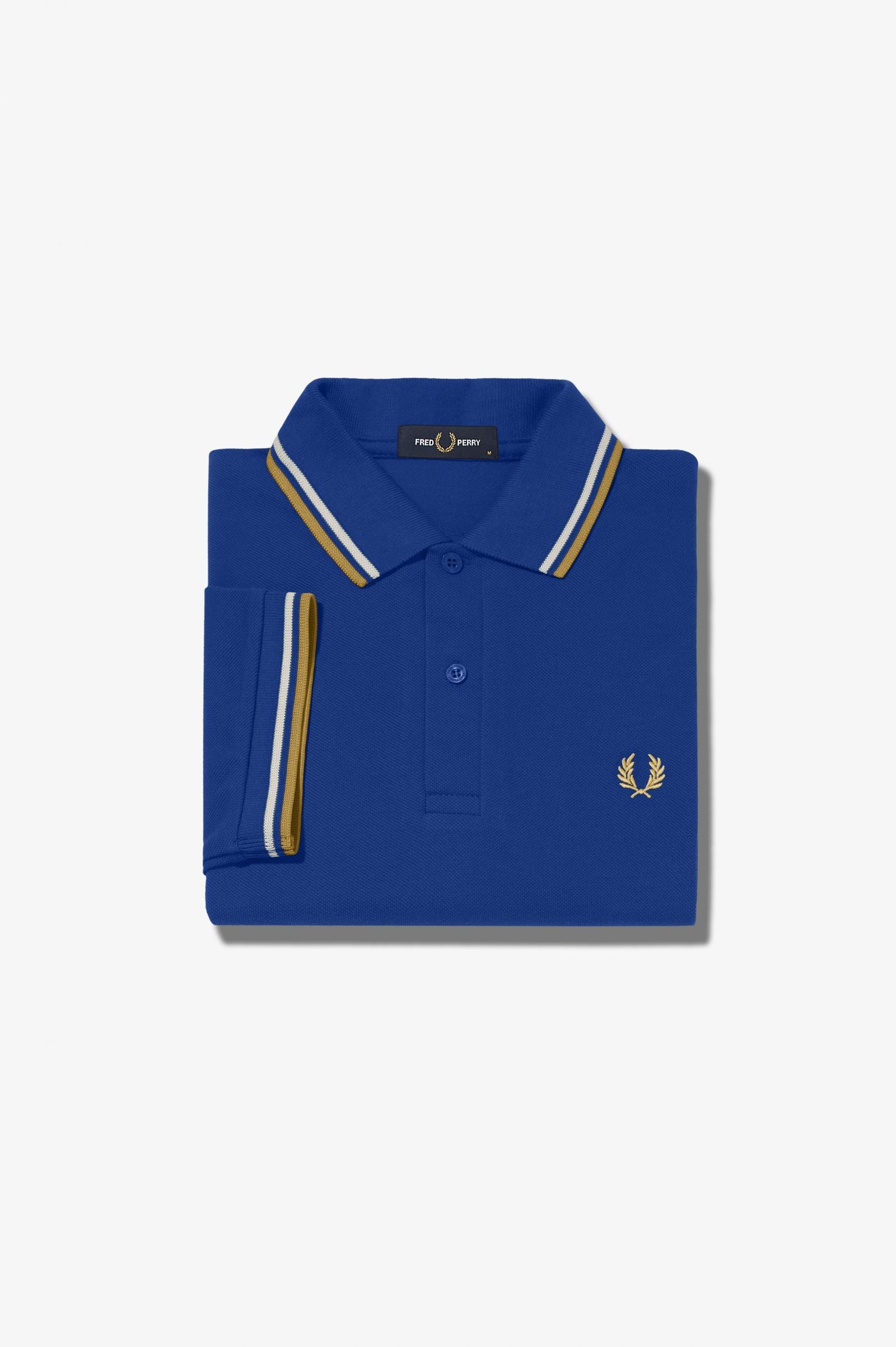 Fred Perry Twin Pipped Polo Shirt - Mid Blue