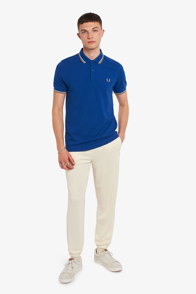 Fred Perry Twin Pipped Polo Shirt - Mid Blue