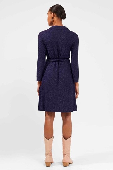 French Connection Sibley Eco Jacquard Jersey Dress - Utility Blue