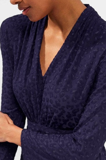 French Connection Sibley Eco Jacquard Jersey Dress - Utility Blue