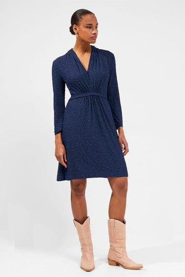 French Connection Sibley Eco Jacquard Jersey Dress - Utility Blue