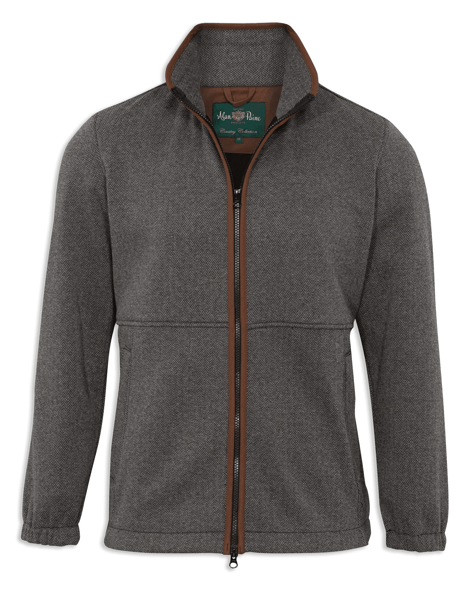 Alan Paine Aylsham Fleece Jacket - Charcoal Herringbone